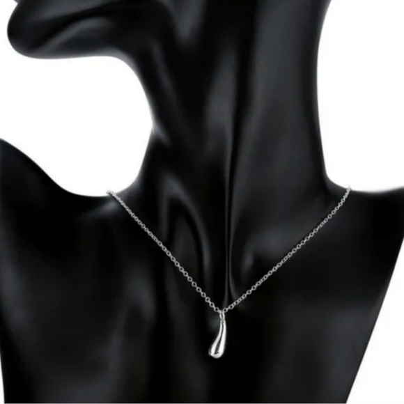 925 Sterling Silver Waterdrop Jewelry Set Bracelet Necklace Earrings Ring - Picture 13 of 16